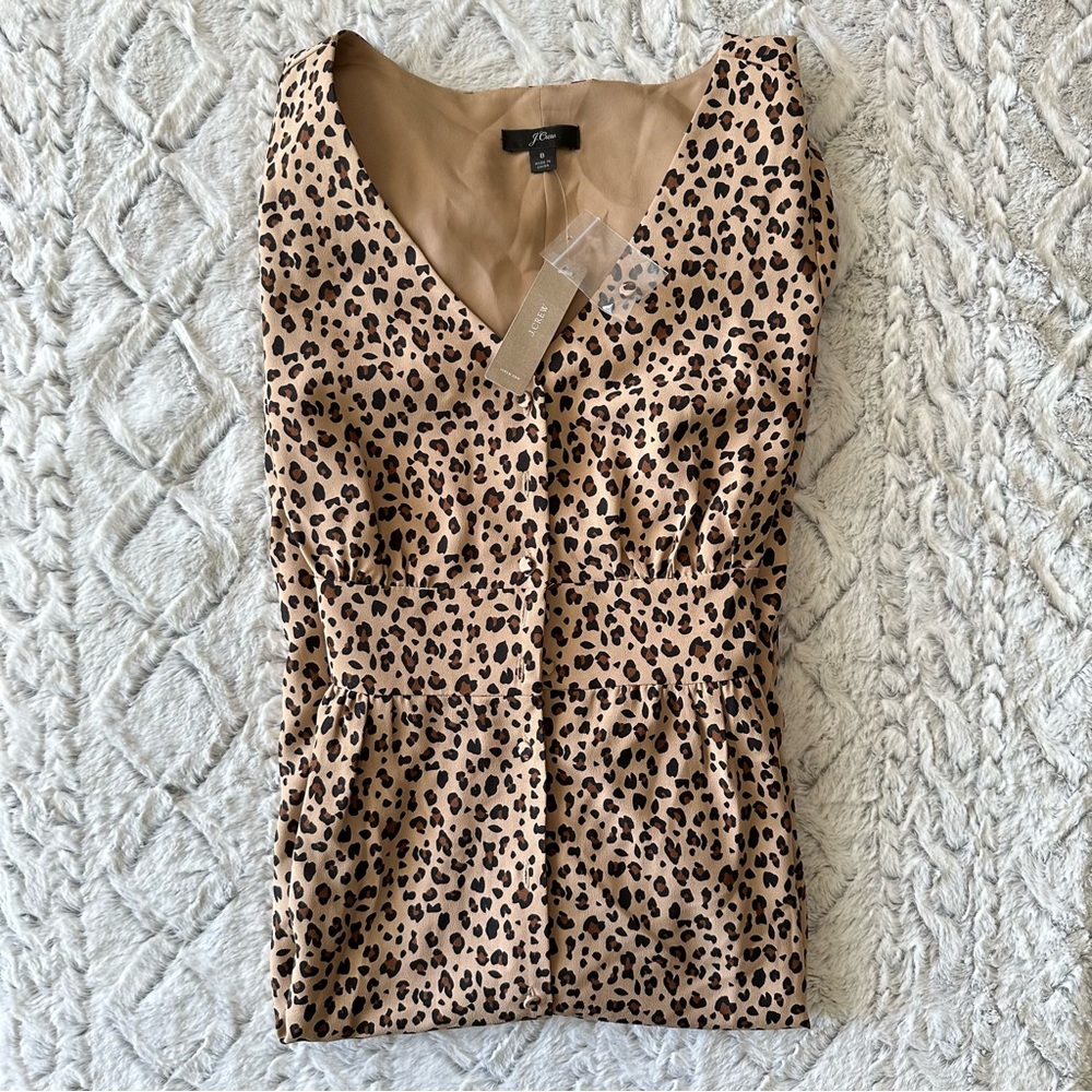 J. Crew Button-front A-line midi dress in leopard size 8 - Picture 3 of 13
